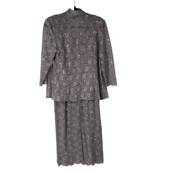 Alex‎ Evenings Lavender Silver 2 Pc Dress Jacket Set - Picture 3 of 12